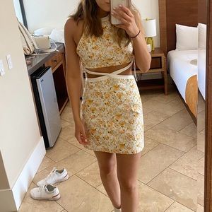 Ari Cut-Out Floral Halter Mini Dress. Significant other, used once, flattering